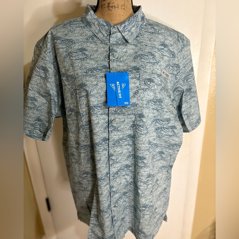 NWT Columbia Short Sleeve Button Down Shirt size XL